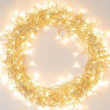 koopower 33ft 100 LED Battery Operated Christmas Lights with Timer (8 Modes), IP65 Waterproof for Christmas Tree, Green String, Warm White