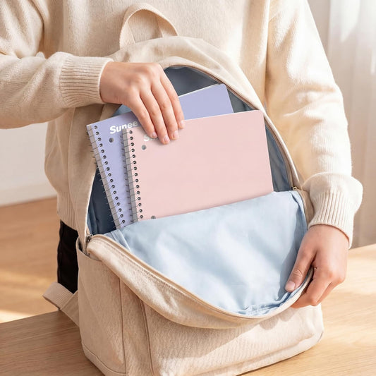 SUNEE_Spiral_Notebooks,_1-Subject,_5_Pack,_College_Ruled_Paper,_8"_x_10-1/2",_70_Sheets_per_Notebook,3-Hole_Punched_Paper,_Pink,Purple,_Blue,_Green,_Yellow_Spiral_Lined_Notebooks_for_School,Work