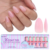 BTArtbox XCOATTIPS Natural Nail Tips -Short Almond Press On Nails Pink, Long Lasting Soft Gel Nails False Nail, Soak Off Acrylic Fake Nails Extensions for Nail Art DIY Summer Gifts