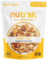 NuTrail Nut Granola Cereal, Honey Nut, No Sugar Added, Keto, Low Carb, Gluten Free, Grain Free, Healthy Breakfast 8 oz.