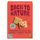 Back to Nature Rosemary & Olive Oil Harvest Whole Wheat Crackers, Non-GMO, Plant-Based Snack, Made with Whole Grain Wheat & Sea Salt, 7 oz Box