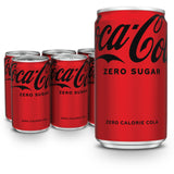 Coke Zero Sugar Mini-Can 7.5 fl oz, 6 Pack (Package May Vary)