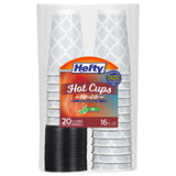 Hefty Disposable with Lids, Insulated Paper Coffee Cups for Tea, Cocoa and Hot Beverages, Leak Resistant Single Use Drink Cups, 16 Ounce