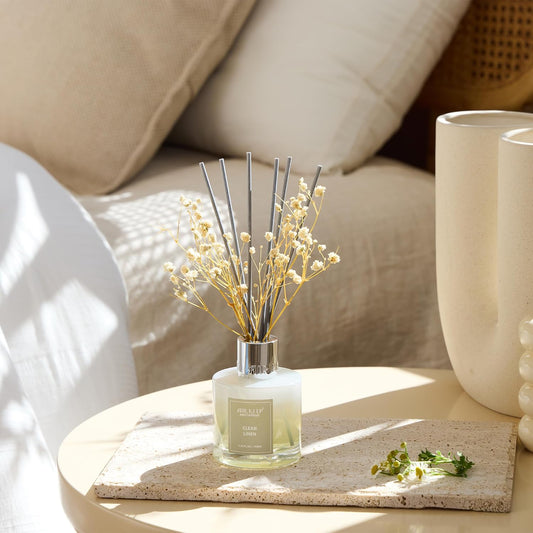 Reed_Diffuser_Set,3.38_fl_oz_(100_ml)_-_Clean_Linen_Oil_Diffusers_with_8_Reed_Sticks,Home_Fragrance_Reed_Diffuser_for_Bathroom_Shelf_Decor