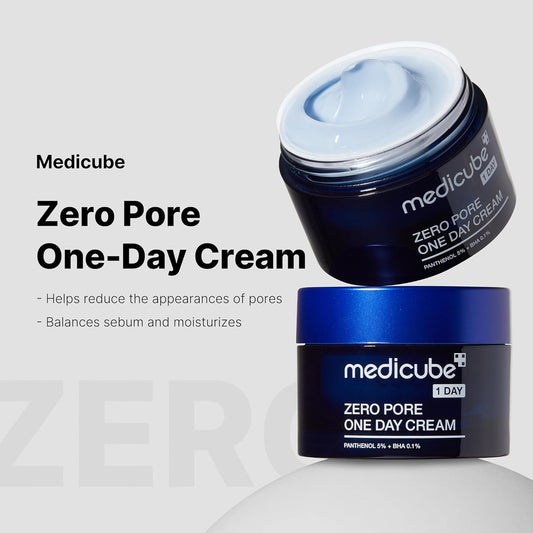 Medicube_Zero_Pore_One-Day_Cream_1.69_fl.oz_-_Visibly_Smaller_Pores,_Controls_Excess_Oil_-_Pore_Refining_Cream_with_Panthenol,_Salicylic_Acid,_and_Niacinamide_-_Korean_Skincare