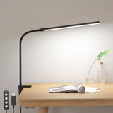 Lepro Small Desk Lamp with Clamp, LED Reading Lamps with 450LM, 3 Color Modes 10 Brightness, Dimmable USB Clip on Desk Light with Gooseneck Swing Arm for Nail, Home Office and Dorm (White)