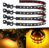 Keiurot 12V Led Light Strip 32CM Waterproof LEDs Light Strips for Cars Motorcycles Golf Cart Interior & Exterior Marine Boat Red/Blue/Green/ICE Blue/White/Pink/Amber Led Strip Lights 5050 18SMD,Pack of 4