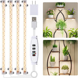 LED Grow Light Strips for Indoor Plants Full Spectrum 3500K, 96 LEDs Plant Light Bar with 3/9/12H Timer, 10 Dimmable Levels for Seedling Succulent, 13 Inches 1 Head/2 Head/3 Head/4 Head