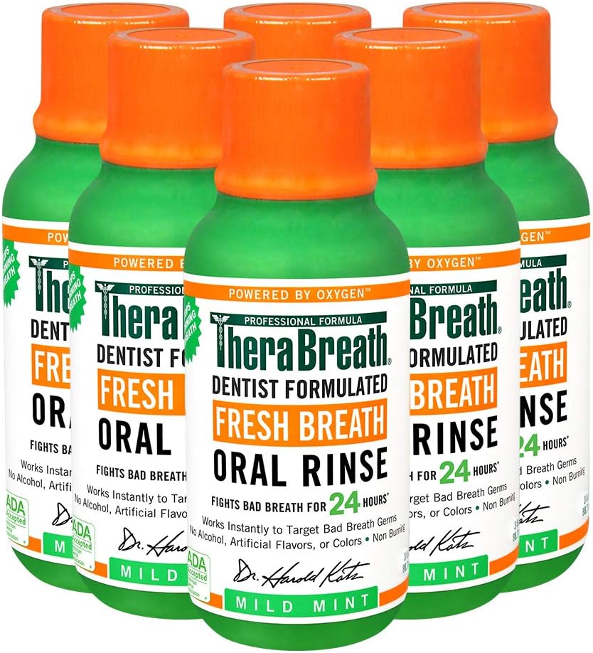 TheraBreath_Fresh_Breath_Dentist_Formulated_Oral_Rinse,_Mild_Mint,_3_Fl_Oz_(Pack_of_6)