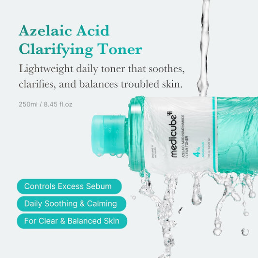 medicube_Azelaic_Acid_Niacinamide_Clarifying_Toner_|_Troubled_Skin_Care,_Ideal_for_Purifying_&_Calming_|_4%_Azelaic_Acid_&_2%_Niacinamide|_Soothing_Daily_Toner_|_Korean_Skin_Care_|_8.45_fl.oz