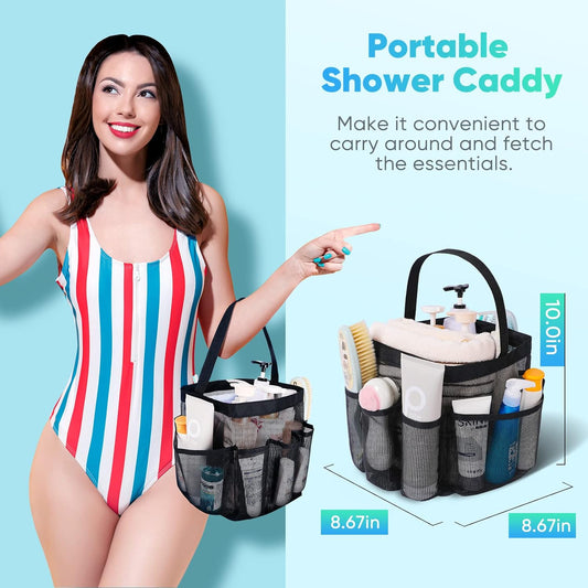 EUDELE_Mesh_Shower_Caddy_Portable_for_College_Dorm_Room_Essentials,_Shower_Caddy_Dorm_with_9-Pocket_Large_Capacity_for_Beach,_Swimming,_Gym,_Camping,_Travel_essentials