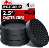 Non Slip Furniture Pads - 2" Anti Skid Caster Cups, 12PCS Round Furniture Coasters for Hardwood Floors, Anti Slide Furniture Cup Bed Couch Floor Protectors,Furniture Stoppers to Prevent Sliding(Black)