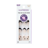 KISS imPRESS No Glue Mani Press On Nails, French, Blue, Short Size, Squoval Shape, Includes 30 Nails, Prep Pad, Instructions Sheet, 1 Manicure Stick, 1 Mini File