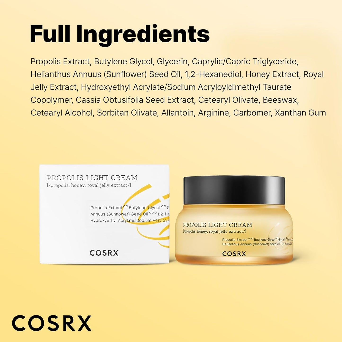 COSRX_Full_Fit_Propolis_Light_Cream,_2.19_Fl.oz_/_65ml,_Propolis_64.5%,_Hydrating_Daily_Day_and_Night_Moisturiser,_Korean_Skin_Care,_Not_Tested_on_Animals