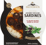 Brunswick Wild Caught Gourmet Brisling Sardines in Extra Virgin Olive Oil, 4.23 oz Can - Wild Caught Sardines - 14g Protein per Serving - Gluten Free, Keto Friendly