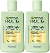 Garnier Fructis Hair Filler Strength Repair Shampoo with Vitamin Cg, Sulfate Free Shampoo for Weak, Damaged Hair, 10.1 Fl Oz