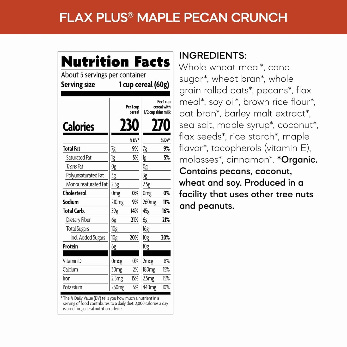 Nature's_Path_Organic_Flax_Plus_Maple_Pecan_Crunch_Cereal,_11.5_oz_(Pack_of_1),_Non-GMO