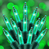 Brightown Clear Christmas String Lights 50 Count 12 Feet Incandescent Bulb Mini Lights for Indoor Outdoor Xmas Tree Garland Birthday Wedding Party Festival Decoration, Green Wire