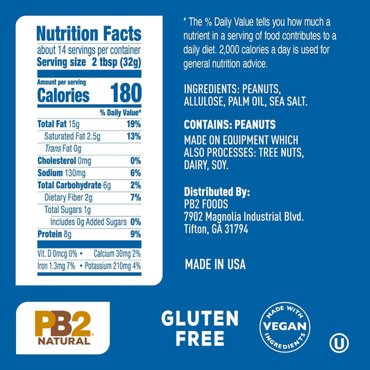 PB2_Natural_Creamy_Peanut_Butter_|_All_Natural_Peanut_Butter_Spread_|_Healthy,_Naturally_Sweetened_with_Zero_Added_Sugar,_Certified_Gluten_Free,_Vegan_(1-Pound_Jar)