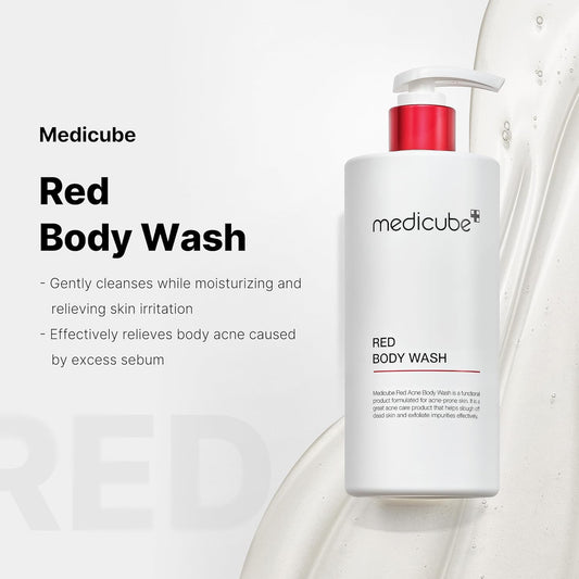 medicube_Red_Body_Wash_14.10_Fl.oz_I_Low_pH_and_Hydrating_Cleanser_with_Salicylic_Acid,_Lactic_Acid,_Niacinamide_and_Hyaluronic_Acid_Suitable_for_Bacne_Treatment_|_Korean_Skin_Care