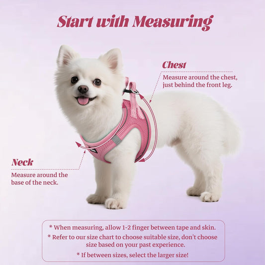Dog_Harness_and_Leash_Set,_No_Pull_Soft_Mesh_Pet_Harness,_Reflective_Adjustable_Puppy_Vest_for_Small_Medium_Large_Dogs,_Cats_(Pink,_X-Small_(Pack_of_1)