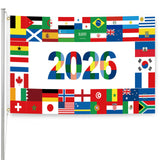 World Cup Flag 2026 International Country Flag&Trophy Showcase Decorations Football Supporters Banner,Soccer Merchandise Accessories,Great Soccer Fans Gifts,59x35in Yard Sign Garden Outdoor Flag