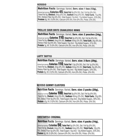 SweeTARTS_Variety_Party_Mix,_Individually_Wrapped_Assorted_Candy,_28.6_Ounce_(75_Count)