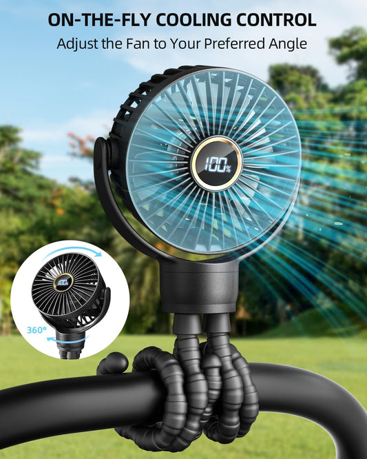 Portable_Stroller_Mini_Fan,_Small_Rechargeable_Personal_Fan,_Baby_Travel_Essentials_for_Wagon,_Car_Seat,_Treadmill,_Battery_Powered_Biking_Gear_Accessories,_360°_Rotation,_3-Speed,_Display,_Black