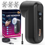 Fabric Shaver, Ziitty Lint Remover for Clothes, Type-C Rechargeable Lint Shaver with LCD Display & 6-Blade, Sweater Shavers to Remove Pilling,Fuzz Remover Fabric Shaver for Clothing and Furniture