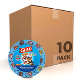 Glad for Kids Paw Patrol Disposable Paper Plates, Heavy Duty Soak Proof Microwavable Kids Plates for Parties, Birthdays, and Everyday Meals, Core Pups Blue
