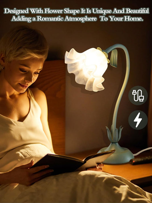 Flower_Table_Lamp,LED_Reading_Light_Bedside_Vintage_Flower_Night_Light,3_Colors_Modes_Kawaii_Bedside_Lamps_Decor,Living_Room_Bedroom_Room_Lighting_Table_Lamps_Home_Decoration_(Green)