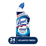 Lysol Toilet Bowl Cleaner, Max Strength Bathroom Cleaning Supplies, Toilet Bowl Cleaner Clinging Gel, Home Essential, Instant Stain Removal, Disinfecting and Deodorizing, Bleach Free, 24 oz (9 ct)