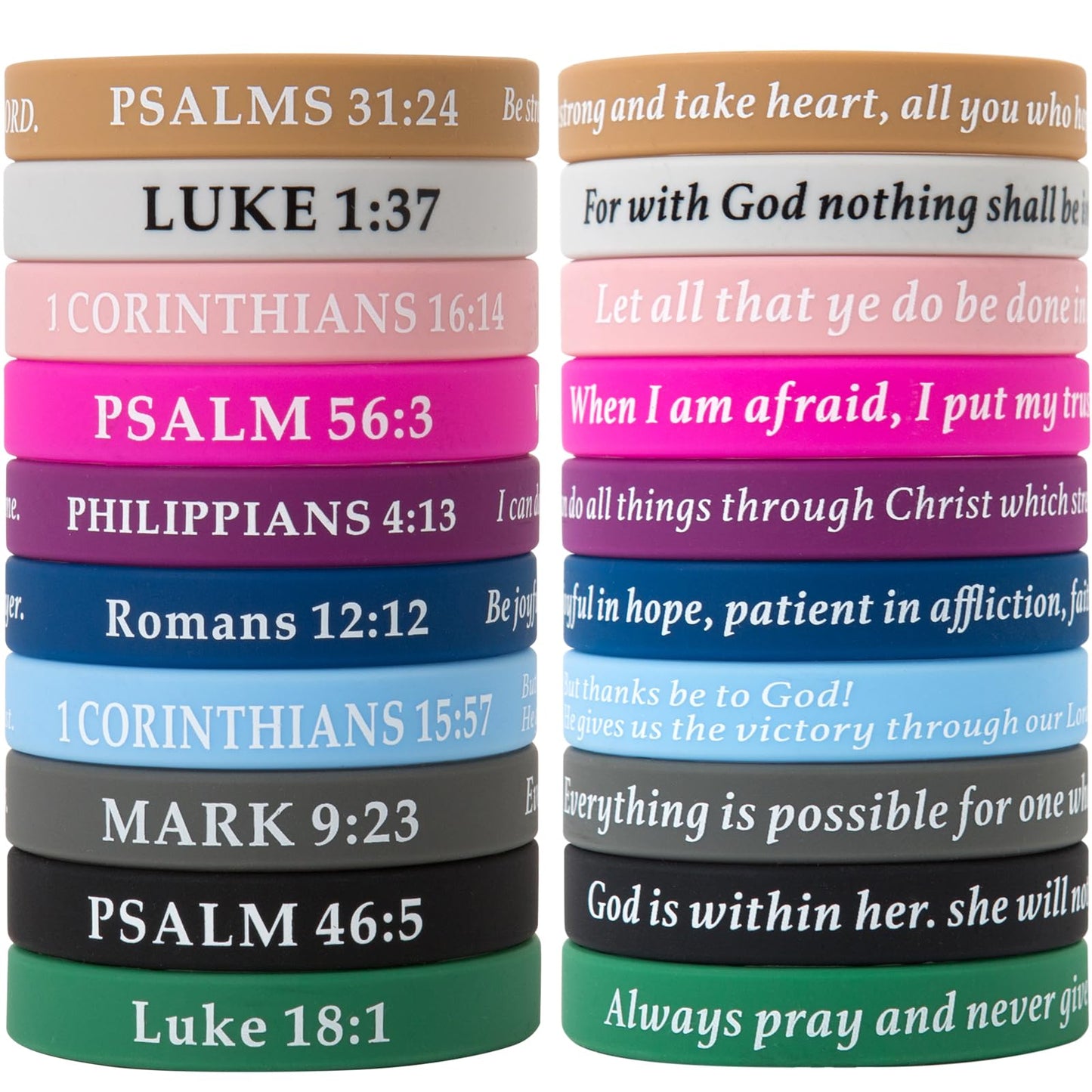 QEERBSIN Bible Verses Bracelets Motivational Christian Rubber Bracelets Faith Hope Wristbands Bracelets for Men Women Teens