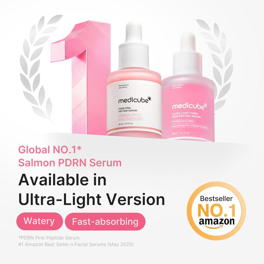 medicube_PDRN_Pink_Peptide_Serum_with_Salmon_DNA_|_Ultra_Light_Hydrating_Serum_with_Hyaluronic_Acid_|_Fast-Absorbing_Glow_Care_for_Skin_Clarity_|_Korean_Skincare,_1.01_fl._Oz
