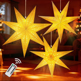 5Pcs Christmas Paper Snowflake Lanterns, Large Christmas Paper Star Lanterns with LED Lights White Beige Khaki Hanging Snowflake Lamps for Xmas Winter Frozen Wedding Birthday Holiday Party Decorations