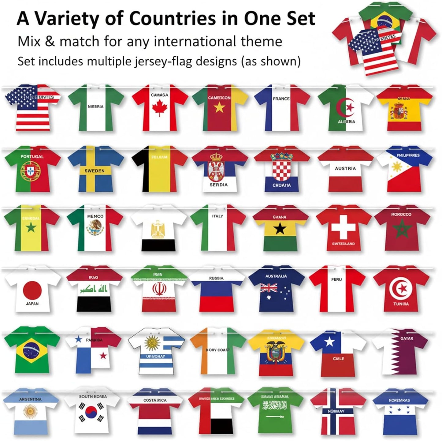 2026_World_Cup_Soccer_Jersey_Flag_Bunting_Banner_50_Pcs_International_Country_String_Flags_Garland_Merchandise_for_Sports_Themed_Parties_Olympic_Celebrations_Decorations(Not_among_the_top_48_teams)
