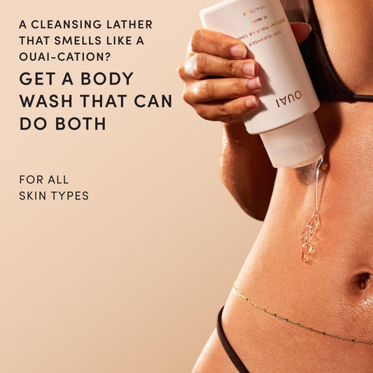 OUAI_Body_Cleanser,_St._Barts_-_Foaming_Body_Wash_with_Jojoba_Oil_and_Rosehip_Oil_to_Hydrate,_Nurture,_Balance_and_Soften_Skin_-_Paraben,_Phthalate_and_Sulfate_Free_Skin_Care_Products_(10_Fl_Oz)