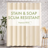 AmazerBath Shower Curtain Liner, Shower Curtain Liner, Waterproof Plastic Shower Liner, Cute Lightweight PEVA Shower Curtain for Bathroom with 3 Magnets and 12 Rustproof Metal Grommets