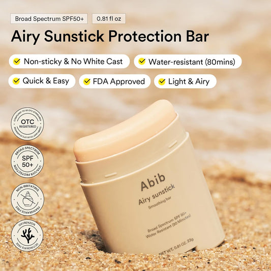 Abib_Airy_Sunstick_Protection_Bar_Broad_Spectrum_SPF50+_0.81_oz_/_23_g_(Semi-matte)_|_Korean_Suncreen_Stick_Suncare_Sunblock,_No_Whitecast,_Protector_Solar_Barra,_Water_resistant
