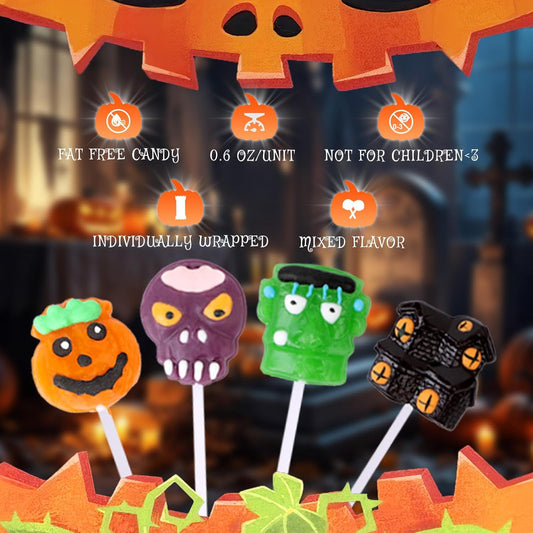 Halloween_Lollipop_Suckers_Individually_Wrapped_Bulk_-_Spooky_Candy_Lollipops_-_Pumpkin,_Green_Monster,_Zombie,_Haunted_House_Candies_for_Kids_Halloween_Goody_Bag_Fillers_and_Party_Favors_-_Trick_or_Treat_-_24_Pack