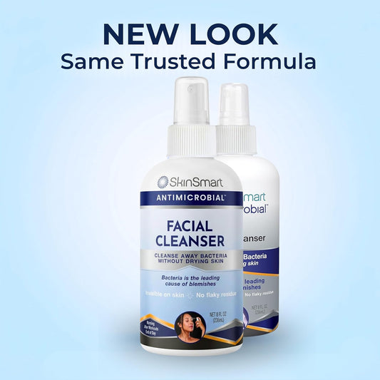 SkinSmart_Antimicrobial_Facial_Cleanser_for_Breakouts_&_Blemishes;_Hypochlorous_Acid_Formula_Targets_Bacteria_to_Reduce_Skin_Irritation_and_Flush_Pores_Clean,_8_oz_Spray,_All_Ages_&_All_Skin_Types