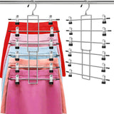 Pants Hangers with Clips,Space Saving Hanging Closet Organizer-6 Tiers Skirt Hangers with 360° Swivel Hook,Closet Organizer-Clothes Hangers- College Dorm Essentials Apartment Essentials