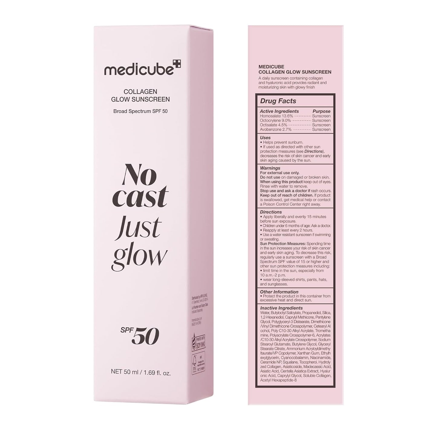 medicube_No_Cast_Just_Glow_Collagen_Sunscreen_|_SPF_50_Broad_Spectrum_Face_Sunscreen_|_Lightweight,_Non-Sticky,_Hydrating_Formula_|_Peptide,_Cica_for_Soothing_&_Glow_|_Korean_Skincare