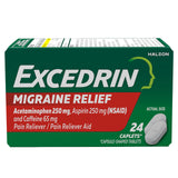 Excedrin Migraine Relief Caplets to Alleviate Symptoms - 24 count