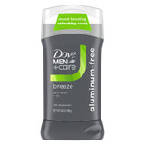 DOVE MEN + CARE Aluminum‑Free Deodorant Stick, Breeze Mood Boosting Scent, 72h Odor Protection, 3 oz