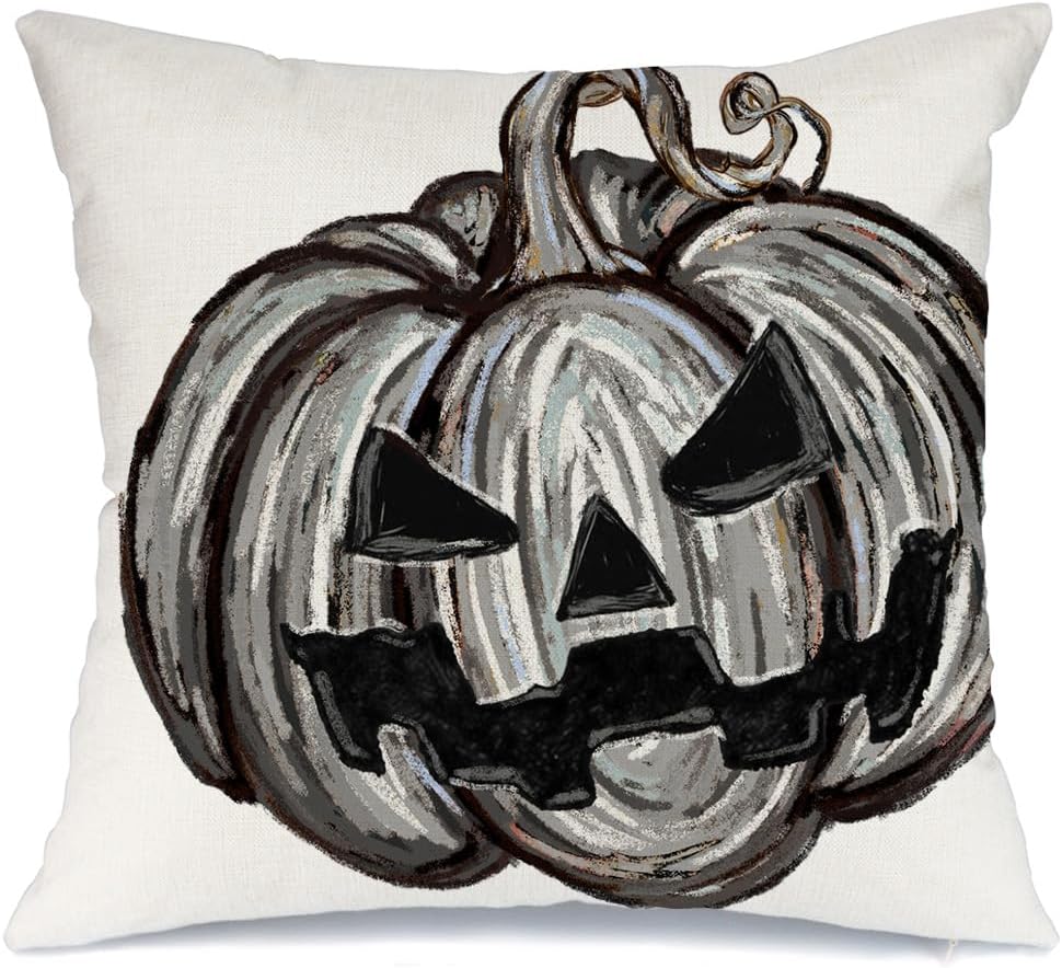 🎁 AACORS Halloween Pillow Cover 12x20 Inches - Pumpkin Farmhouse Decor, Spooky Holiday Throw Pillow Case for Sofa Couch, Home Party Decorations (Black) AA748-12 (100% off)