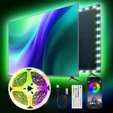 TV LED Strip, 3.28ft/6.56ft/9.84ft/13.2ft/16.4ft/32.8ft/50ft/65ft Smart RGB LED Lights for TVs, Music Sync Bluetooth App & Remote Control, USB-Powered for Gaming, Bedroom, PC, Home Theater