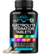Electrolytes - Electrolyte Tablets with Magnesium, Sodium, Potassium, Chloride, Vitamins D3 & B6, Kelp Powder - Salt Pills - Made in USA - Oral Tablets as Capsules - Vegan & Keto Friendly