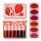 Eakroo 6 Colors Lip Tint Stain Mini Liquid Lipstick, Korean Lip Gloss Moisturizing Natural, Multi-Use Lip and Cheek Tint, Non-Stick Cup, Lightweight, High Pigment, Long-Lasting, Vivid Color Makeup Cosmetic Glossy Lip Care Moisturizer Moisture Hydrate