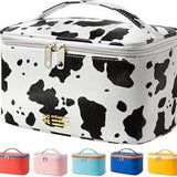 Makeup Bag Portable Travel Cosmetic Bag for Women, Beauty Zipper Makeup Organizer PU Leather Washable Waterproof